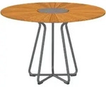 HOUE CIRCLE Gartentisch Stahl Grau/Bambus Rund