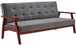 SalesFever Schlafsofa skandinavisch Samt Eukalyptus Massivholz Relaxfunktion -
