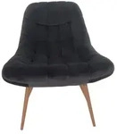 SalesFever Sessel XXL Samt/Holzoptik - Braun