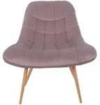 SalesFever Sessel XXL Samt/Holzoptik - Braun
