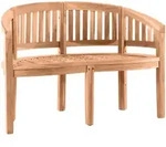 M&ouml;bilia Gartensitzbank in Bananenform aus Teak Holz 120x85 cm