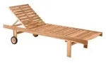 2er Set M&ouml;bilia Gartenliege mit verstellbaren Kopfteil Teak natur - Natur
