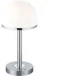 Trio Berlin Tischleuchte LED Metall/Glas Nickel matt/Wei&szlig; Dimmbar