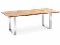 Niehoff Solid Tisch versch. Gestelle 220 - 280x95 cm Braun/Silber Teak
