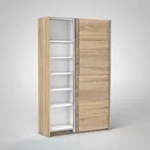 Pol Power Fast Schwebet&uuml;renschrank Holzwerkstoff Dekorfolie 2 T&uuml;ren 125x195x38 cm