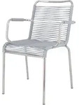 Jan Kurtz Mya Spaghetti Stapelsessel Aluminium/PVC-Band - Silber