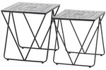 Siena Garden Como Beistelltischset 51x51x56 cm + 46x46x51 cm Stahl/Keramik