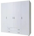 Schlafkontor Base Kleiderschrank Holzwerkstoff Dekorfolie 4 T&uuml;ren 160x177x52 cm