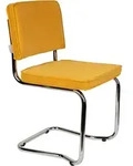 Zuiver Ridge Rib Kink Esszimmerstuhl Stahl/Polyester stapelbar - Silber