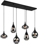 Trio Lumina Pendelleuchte Metall/Glas Schwarz matt/Chrom 6 Fassungen