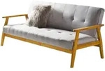 SalesFever Schlafsofa Webstoff Gestell aus Massivholz 190x85x81 cm - Braun