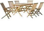 M&ouml;bilia Sitzgruppe 4 x St&uuml;hle + 2 x Armlehnst&uuml;hle + 1 x Tisch Teak natur