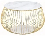 SalesFever Couchtisch mit Metallkorb &Oslash; 72 cm - gold