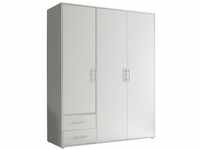 Schlafkontor Valencia Kleiderschrank Laminat 3 Türen 155x195x60 cm Weiß