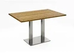 Niehoff Bistro Tisch Edelstahl Teak 68x68 - 140x95 cm