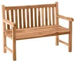 M&ouml;bilia Gartenbank mit R&uuml;cken-und Armlehne Teak - Natur