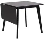 Actona Roxby Esstisch Ausziehbar Rubberwood/Holzwerkstoff/Schwarz/80/120x80 cm -