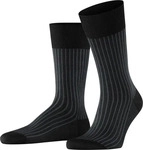 FALKE 13379_301003, FALKE Oxford Stripe Herren Socken 39-40 Schwarz