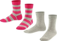 FALKE 12993_340003, FALKE Happy Stripe 2-Pack Kinder Socken 27-30 Grau