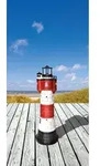 Solar-Leuchtturm Roter Sand, 50 cm, mit LED Beleuchtung