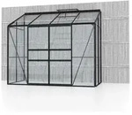 Anlehngew&auml;chshaus IDA 3300 1,28 x 2,54 m, Alurahmen schwarz, ESG 3mm