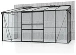 Anlehngew&auml;chshaus IDA 7800 1,90 x 3,79 m, Alurahmen schwarz, Kombiverglasung
