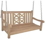 H&auml;ngebank aus Teak-Holz, H&auml;ngeschaukel mit Metallkette