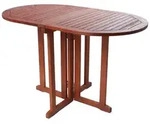 Balkontisch BALTIMORE, oval, klappbar, Holz, Holztisch