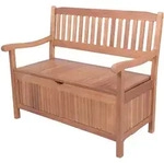 Bank HOUSTON mit Staufach, Gartenbank f&uuml;r 2 Personen, Holzbank