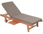 Verstellbare Gartenliege aus Holz, braun, Klappbare Sonnenliege, Liegestuhl,