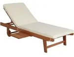 Verstellbare Gartenliege aus Holz, beige, Klappbare Sonnenliege, Liegestuhl,