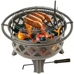 Feuerschale mit Grillrost, Feuerkorb f&uuml;r den Garten, Firebowl &Oslash; 75x60 cm,...