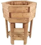 Pflanzkasten aus Holz 6eckig, 80 cm hoch, Blumenk&uuml;bel mit F&uuml;&szlig;en,...