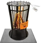 Feuerkorb mit Grillgitter und Funkenschutz, Robuste Feuerschale 65cm hoch