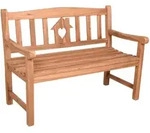 Bank HOME, 2-Sitzer Gartenbank aus Teak natur f&uuml;r Terrasse und Garten