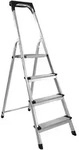 Trittleiter mit 4 Stufen, Treppenleiter aus Aluminium, Stehleiter bis 150kg...