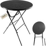 Stehtisch klappbar 80x110 cm schwarz Holz-Optik, Kunststofftischplatte