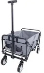 Faltbarer Bollerwagen mit Bremse, Transportwagen, Handwagen, grau