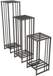 Pflanzst&auml;nder 3er Set Metall schwarz modern TEYA Blumenst&auml;nder