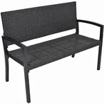 Parkbank SANREMO Rattan-Optik, schwarz Aluminium