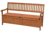 Bank HOUSTON mit Staufach, Gartenbank f&uuml;r 3 Personen, Holzbank