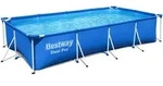 Steel Pro Bestway Frame Pool Set mit Poolpumpe 400 x 211 x 81 cm , dunkelblau, eckig