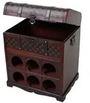Weinregal f&uuml;r 6 Flaschen im Kolonialstil, Holz, Regal f&uuml;r Flaschen