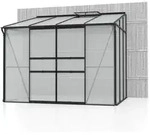 Anlehngew&auml;chshaus IDA 5200 1,90 x 2,54 m, Alurahmen schwarz, HKP 6mm
