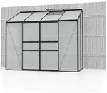 Anlehngew&auml;chshaus IDA 3300 1,28 x 2,54 m, Alurahmen schwarz, HKP 4 mm