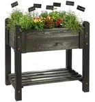 Hochbeet BASIC schwarz aus Holz, Kr&auml;uterbeet Gartenbeet