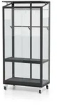 Gew&auml;chshaus POLIS f&uuml;r Balkon mit Sicherheitsglas und Rollfundament,schwarz