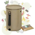 Bokashi Set mit formsch&ouml;nem Bokashi Eimer cappuccino, Bokashi Ferment