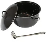 Gulaschtopf 14 L, Gulaschkessel f&uuml;r Schwenkgrill, Emaillierter Suppenkessel mit