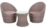 Club-Set MARIBOR, Balkonm&ouml;bel, Rattansessel mit Tisch
